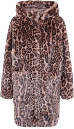 Betta Corradi hooded leopard jacket - Brown