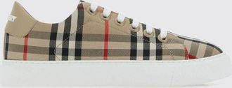 Burberry Sneaker low top stringate in tela di cotone con motivo Vintage Check