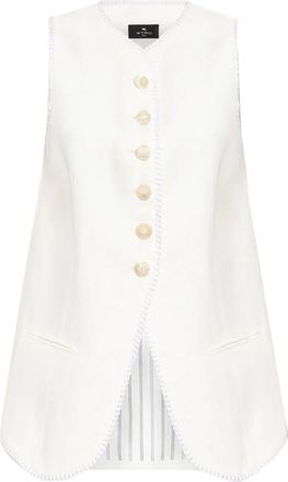 Etro White Sleeveless Vest