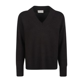 Drumohr V-neck Knitwear, female, Black, Size: XS Over V-Neck Sweater