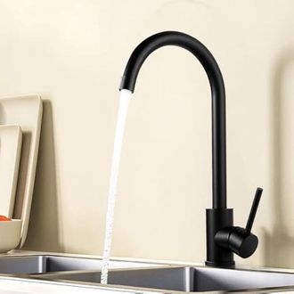 OEM Grifo De Cocina Negro, Grifo Mezclador De Cocina Giratorio 360&deg;, Grifo De Fregadero Con Ca&ntilde;o Alto, Grifo De Cocina Moderno, Grifo Mezclador Monomando 