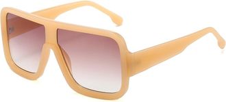 Generic Mens And Womens Large Frame Square Sunglasses Outdoor Vacation Sports Sun Glasses(Beige)