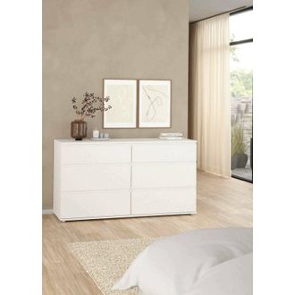 Dmora C&oacute;moda Albacore, 6 Cajones, 50x153.4x83.7h Cm Blanco