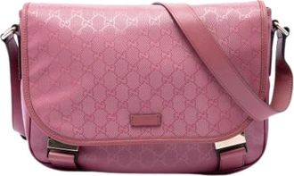 Gucci Pre-owned Vintage Nylon Crossbody Bag - Dames - Pre-owned - Roze - Maat: ONE Size Nylon