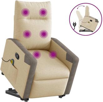vidaXL Vidaxl - Silla De Masaje Reclinable De Pie De Tela Color Crema
