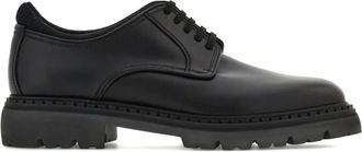 Ferragamo padded collar lug tread derby shoes - men - CALFSKIN/CALFSKIN/Goat Skin/Rubber - 11.5 - Black