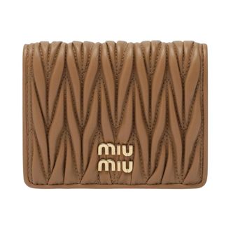 Miu Miu Cartera Peque&ntilde;a Nappa Matelass&eacute; - Accessories - Mujer - Marr&oacute;n - ONE SIZE