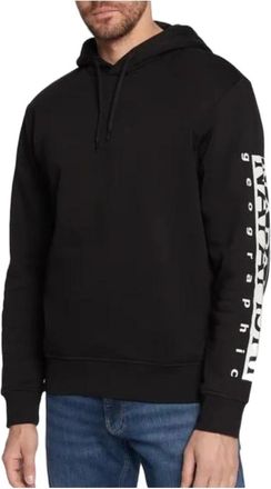 Napapijri Zwarte Katoenen Hoodie Herfst Winter 2023 - Heren - Hoodies - Zwart - S - Katoen - Hoodies & sweatvesten