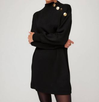 Fifteen Twenty Brenna Mock Neck Dress In Black