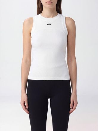 Off-white Top smanicato slim fit in cotone stretch con logo