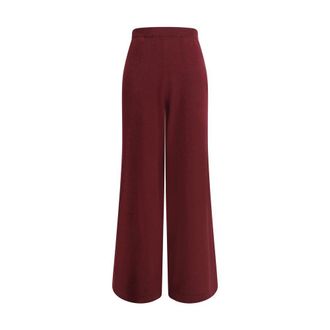Brunello Cucinelli Brunello Cucinelli Womens Cashmere Wide Leg Pants - Dark Red Wool - Size Large