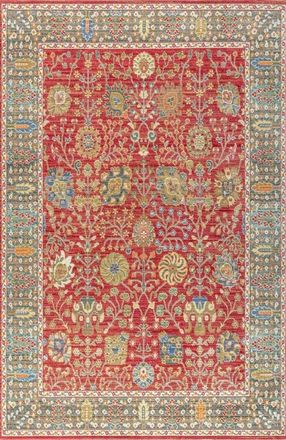 Jonathan Y Designs India Flower and Vine Burgundy Area Rug at Nordstrom, Size 5Ft 0In X 8Ft 0In