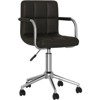 vidaXL vidaXL Sedia da Pranzo Girevole Nera in Similpelle