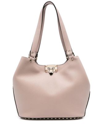 Valentino Garavani Pink Rockstud Small Leather Tote