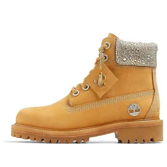 Timberland (WMNS) Timberland x Jimmy Choo 6 Inch Crystal Boots Wheat Nubuck with Crystals A4274
