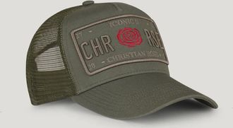 Christian Rose Womens Christian Rose Iconic II Trucker Cap Red Rose - Olive - Tan