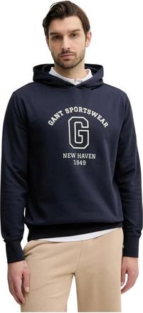GANT Hoodies & sweatvesten, Heren, Blauw, S, Katoen, Graphic Sweat Hoodie