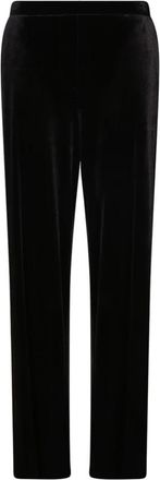 Blanca Vita High-waisted Velvet Broeken - Dames - Straight fit broeken - Zwart - 2XS - Leer - Broeken
