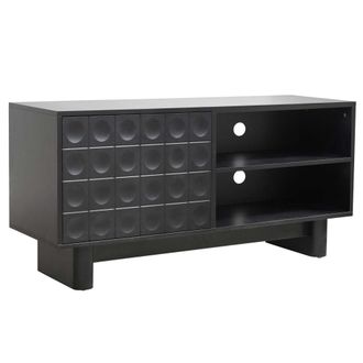 Oviala Mueble de TV rectangular con 1 puerta, L120 cm, negro