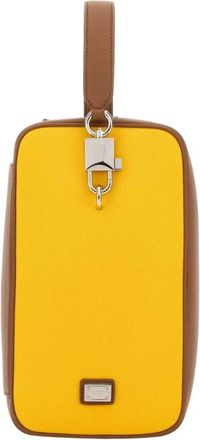 Dolce & Gabbana Lock Canvas en Kalfsleer Handtas - Heren - Toilettassen - Veelkleurig - ONE Size - Leer - Tassen