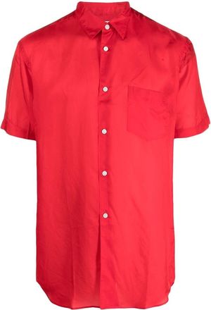 Comme Des Garçons short-sleeves classic-collar shirt - men - Cupro - S - Red