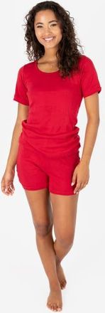 Leveret Womens Short Cotton Solid Pajama Set in Red at Nordstrom, Size X-Small