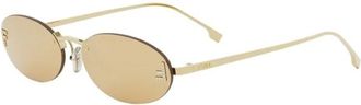 Fendi First Crystal Zonnebril - Dames - Zonnebrillen - Geel - 54 MM - Accessoires