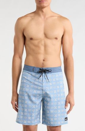Quiksilver Surfsilk Etched Board Shorts in Ashley Blue at Nordstrom Rack, Size 32