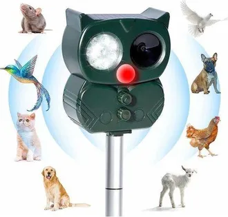 OEM Repelente Ultras&oacute;nico Solar Para Gatos, Repelente De Mascotas Con Frecuencia Ajustable, Repelente Ultras&oacute;nico Impermeable, Evita Que Perros, Gatos, Zo