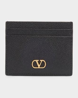 Valentino Garavani VLogo Signature Leather Card Holder