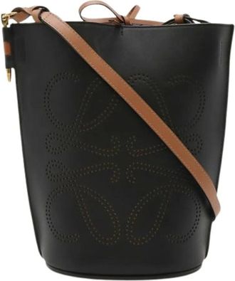 Loewe Pre-owned Bucket Bags, female, Black, Size: ONE SIZE Pre-owned Anagramm Gate Bucket