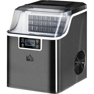 HOMCOM Macchina Ghiaccio 24 Cubetti in 14-18 Minuti con Sistema Autopulente Nero
