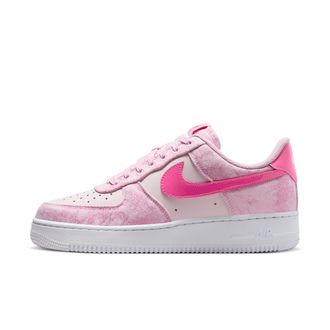 Nike Womens Air Force 1 07 Denim Shoes in Pink | IR1974-663