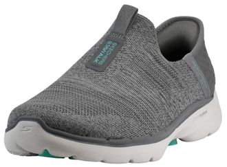 Skechers Womens Womens Hands Free Slip-ins Go Walk 6-Fabulous View, Grey, 7.5 Wide