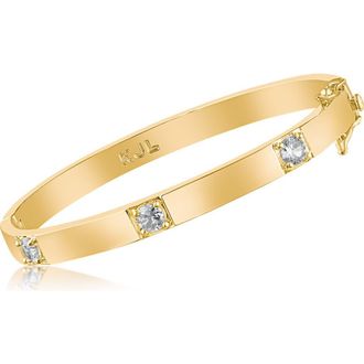 Kenneth Jay Lane Cubic Zirconia Station Bangle Bracelet in Gold Plated Brass at Nordstrom
