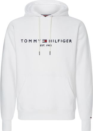 Tommy Hilfiger Mens Hoodies Logo Hoodie White Cotton - Size Medium