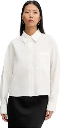 Marc O'Polo Geweven Blouse - Dames - Overhemden - Beige - XL - Katoen - Overhemden