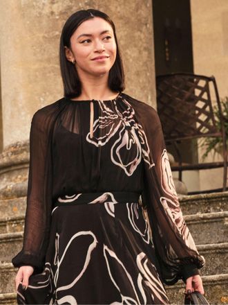 Fat Face FatFace Emmy Black Floral Regular Blouse