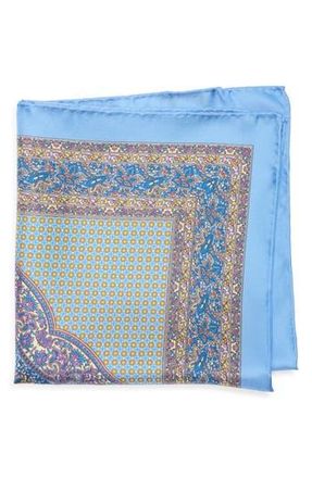 Robert Graham Paisley Floral Pocket Square in Blue/Coral at Nordstrom Rack
