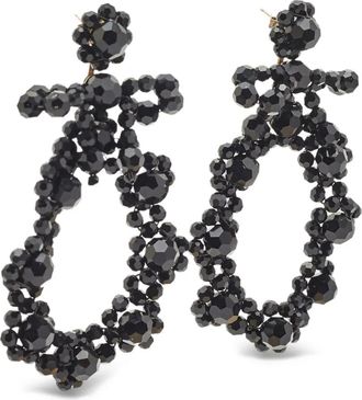 Simone Rocha Orecchini pendenti con perline - Nero
