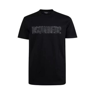 Dsquared2 Tops, Heren, Zwart, 2Xl, Katoen, 3D Logo T-shirt