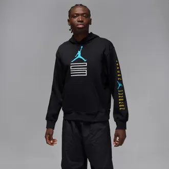 Nike Jordan Mens Jordan AJ11 Gamma Fleece Pullover Hoodie in Black | IQ6970-010