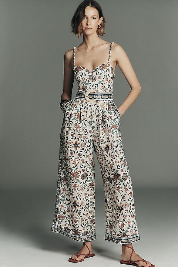 Delhi Sleeveless Sweetheart Linen Jumpsuit