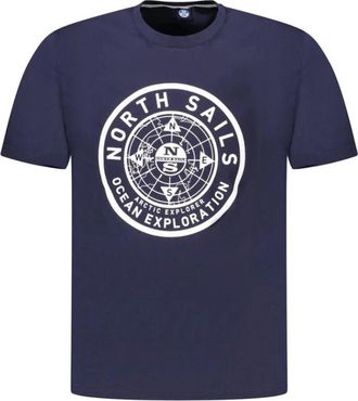 North Sails Blauw Katoen Heren T-Shirt - Heren - T-shirts - Blauw - XS - Katoen - Tops