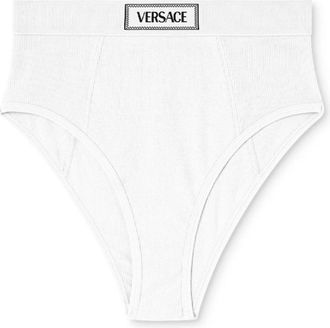 Versace White Logo Waist Brief