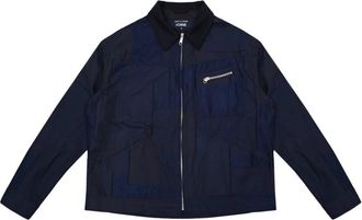 Comme Des Gar&ccedil;ons Patchwork Jacquard Zip Jacket - Heren - Zomerjassen - Blauw - M - Katoen - Jassen