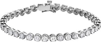 Grown Brilliance Sterling Silver 0.50 Cttw Lab Grown Diamond Tennis Braceletfor Women