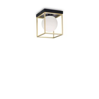 Netlighting Lingotto 1 Light Globe Ceiling Light Antique Brass in Yellow