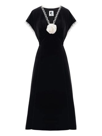 Sleeper The Genus rose midi dress - Black