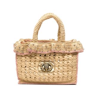 Kurt Geiger Chelsea Ruffle Tote Bag - female - Kurt Geiger - Handbags - Beige - ONE SIZE - Bags